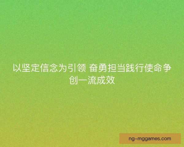 以坚定信念为引领 奋勇担当践行使命争创一流成效